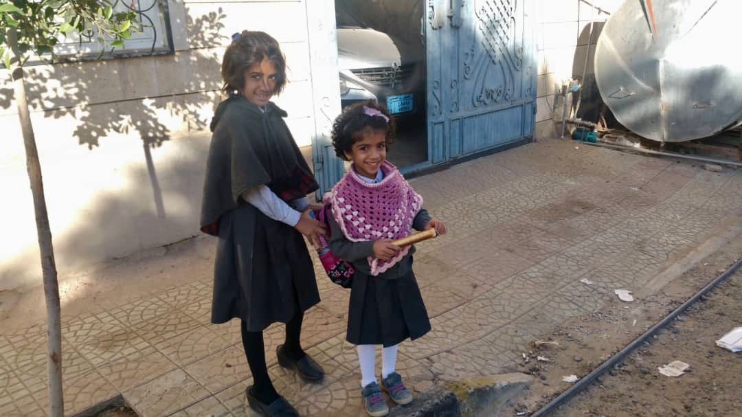 Aseel and her sister Ghaida (10) have great academic and artistic skills. So do their two older sisters. Their brother (2) is still too young to join them to school but is already running around the house like a champion. Photos: Abdo Ramadan